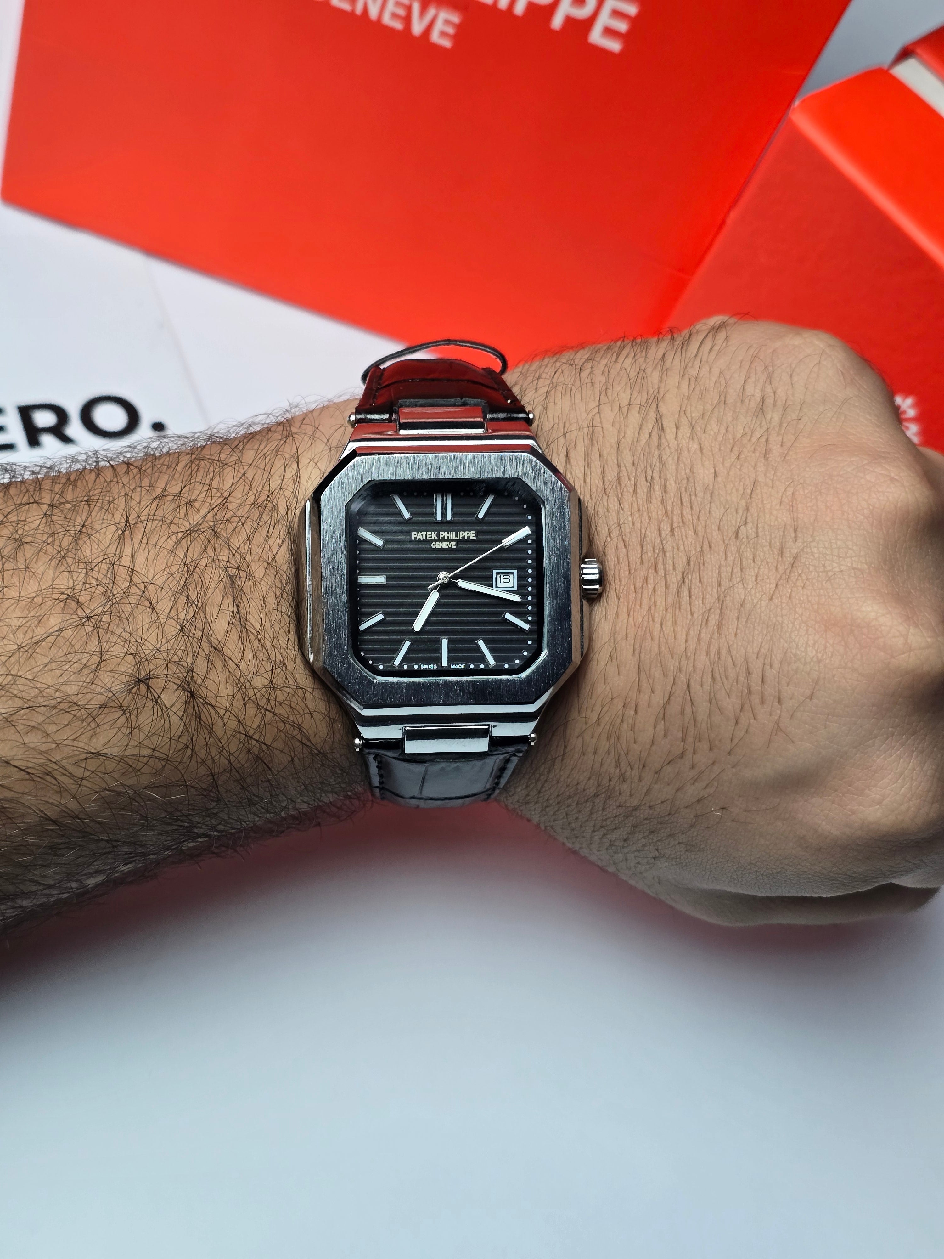 Patek Philippe leather strap Black