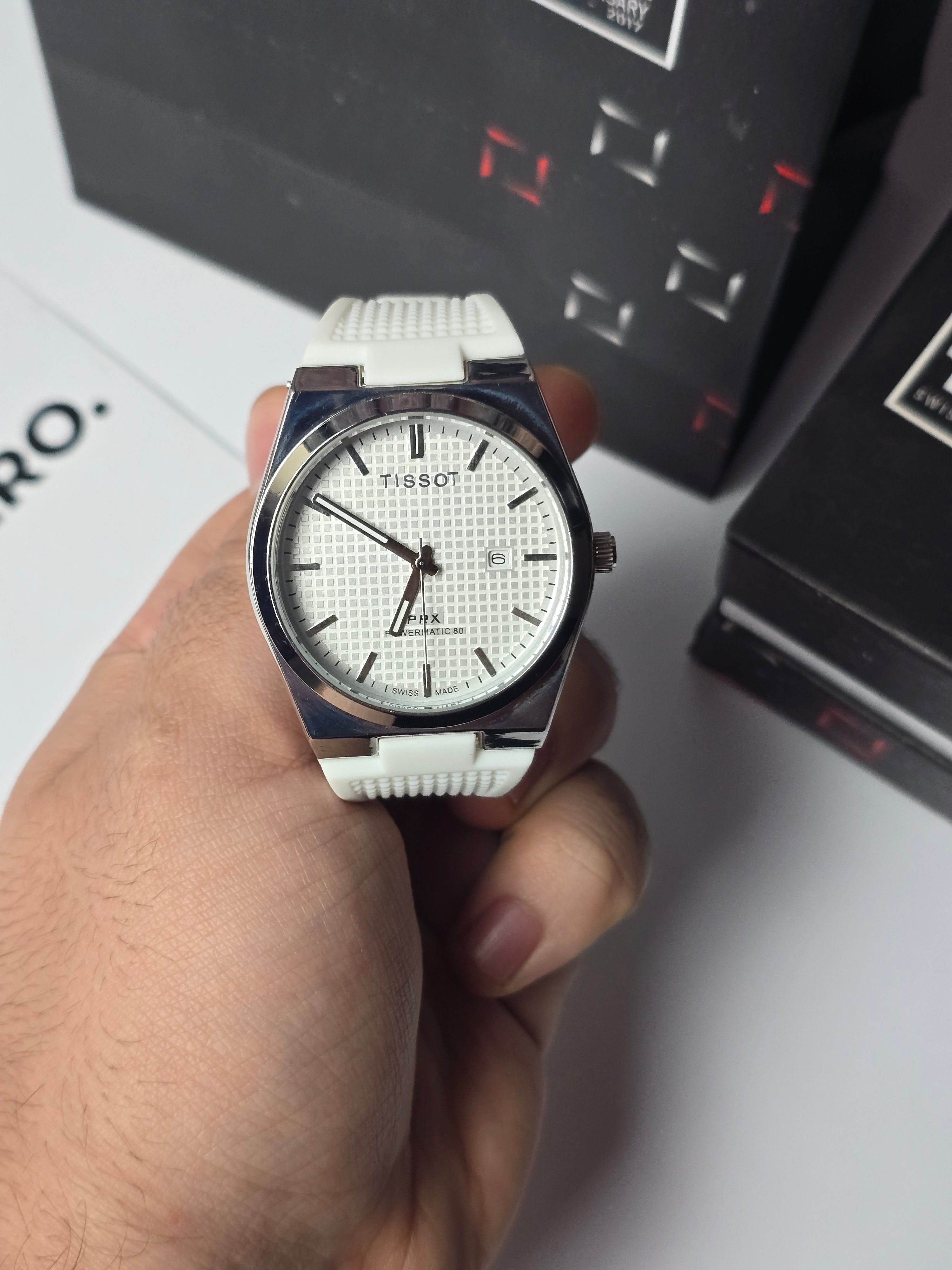 Tissot PRX rubber White