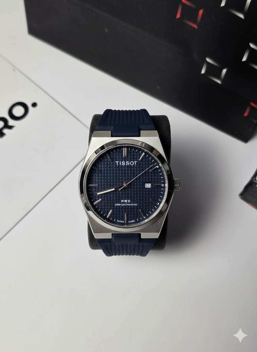 Tissot PRX rubber Blue