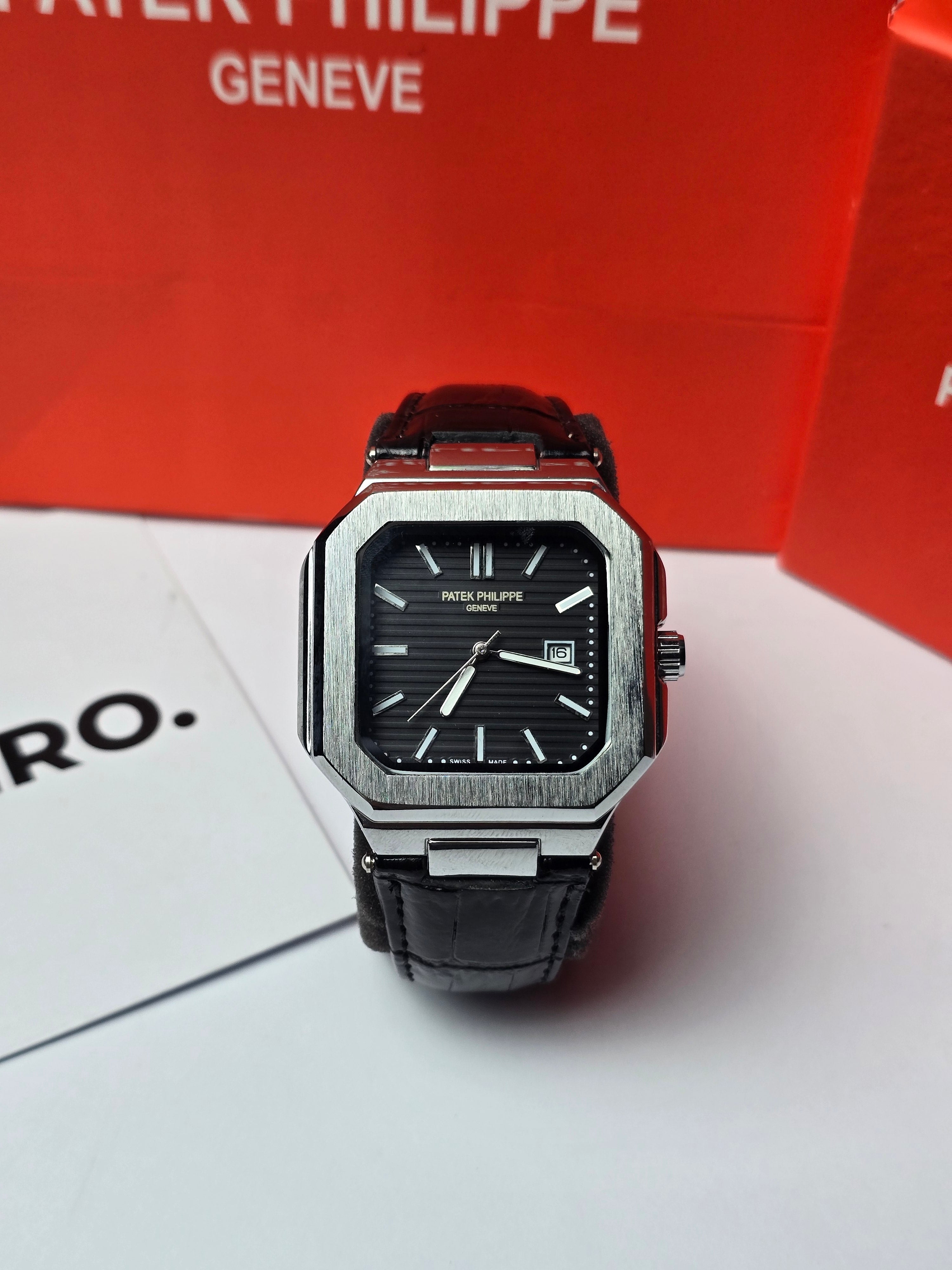 Patek Philippe leather strap Black