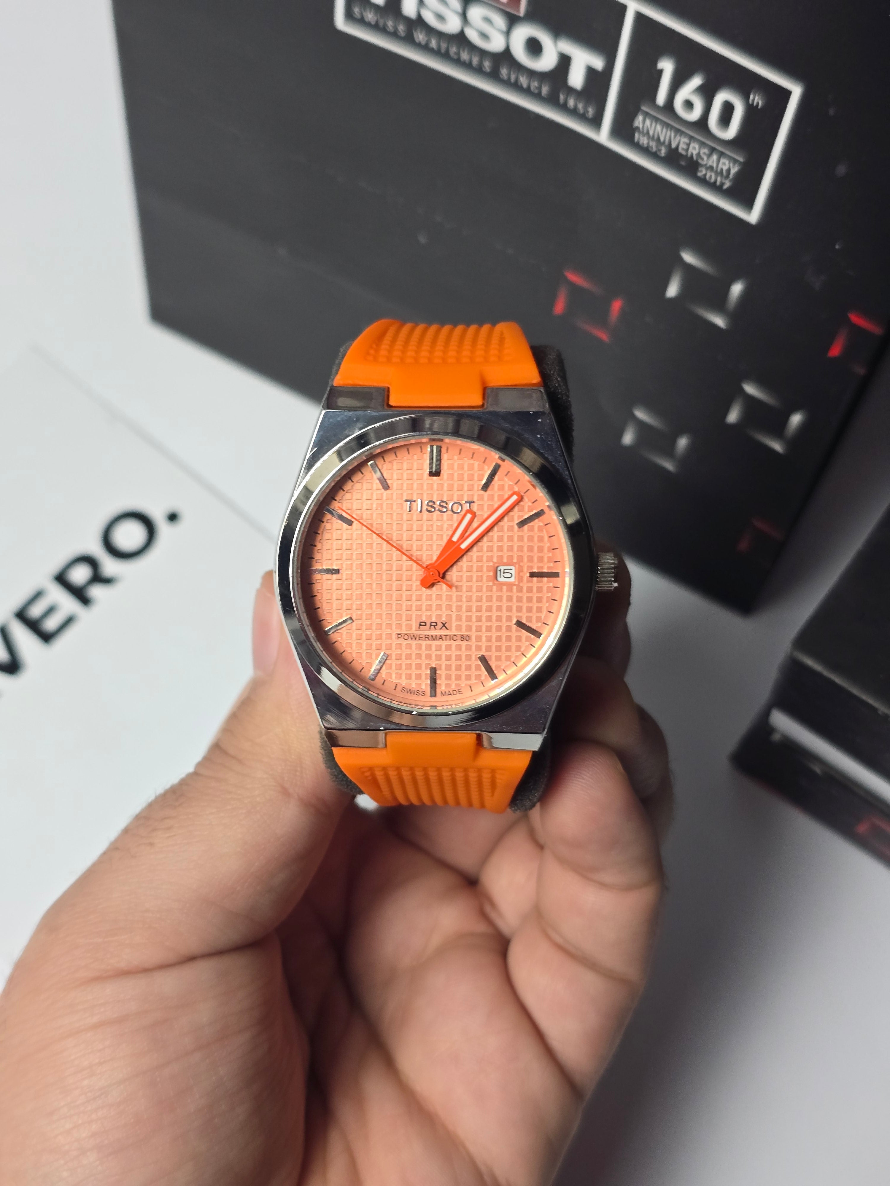 Tissot PRX rubber Orange
