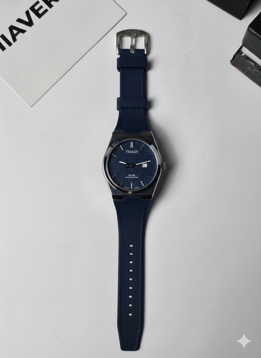 Tissot PRX rubber Blue