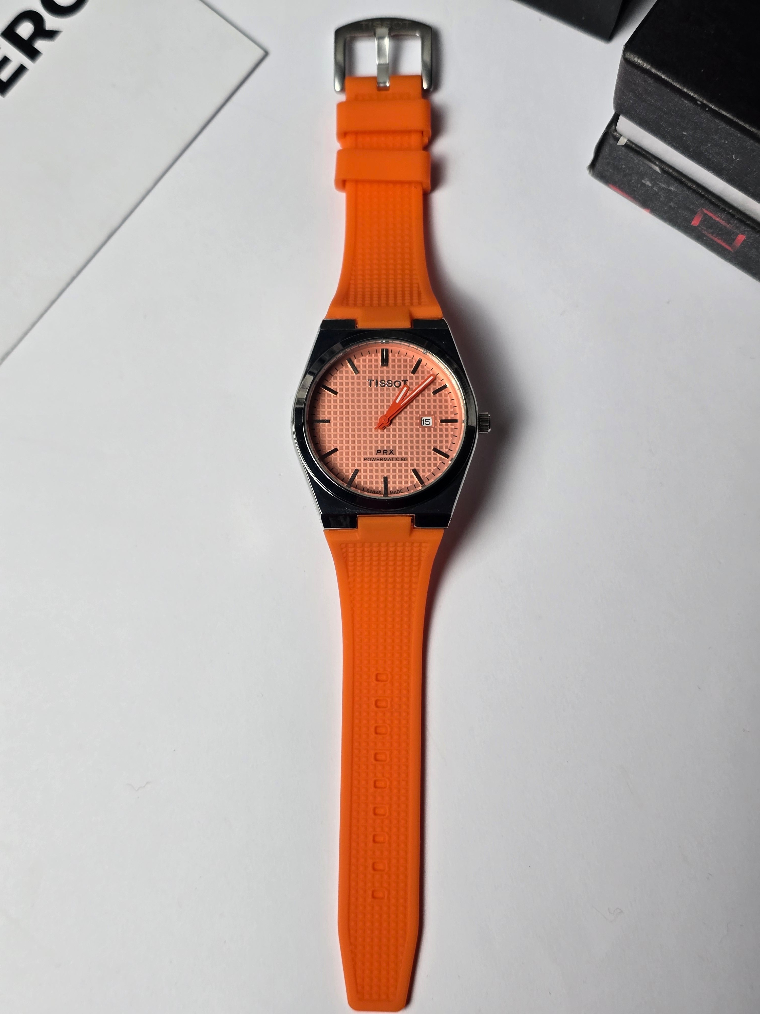 Tissot PRX rubber Orange